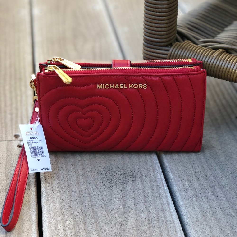 NWT Michael Kors double zip lamb leather wallet - Picture 7 of 8